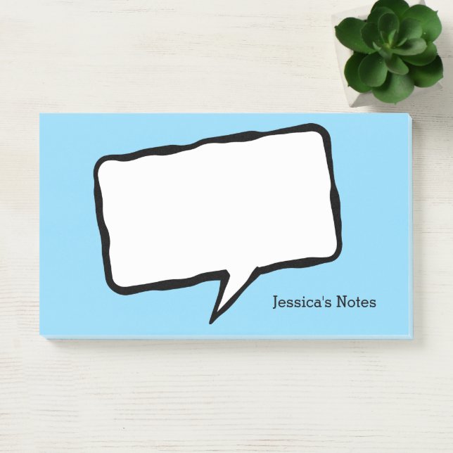 Personalisierte Sprechblase blaue Post-it® Notizen (Büro)