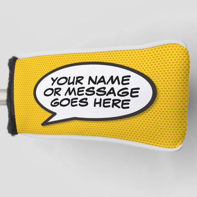 Personalisierte Sprechblase Comic Buch Golf Headcover (Vorderseite)