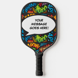 Personalisierte Sprechblase Lustig Cooler Comic-Bo Pickleball Schläger