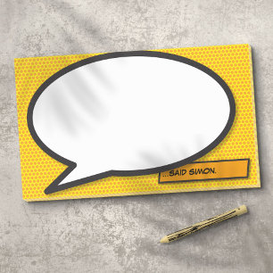 Personalisierte Sprechblasen-Spaß-Comic-Book Post-it Klebezettel