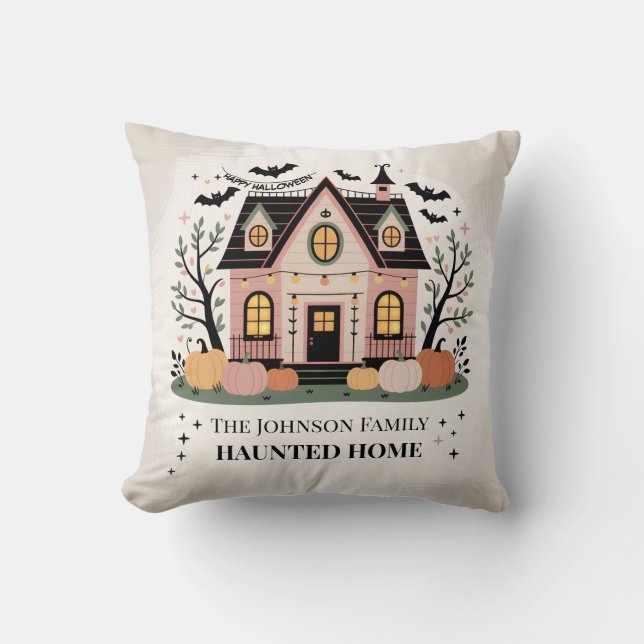 Personalisierte Spuk Zuhause Halloween Spooky Hous Kissen (Vorderseite)