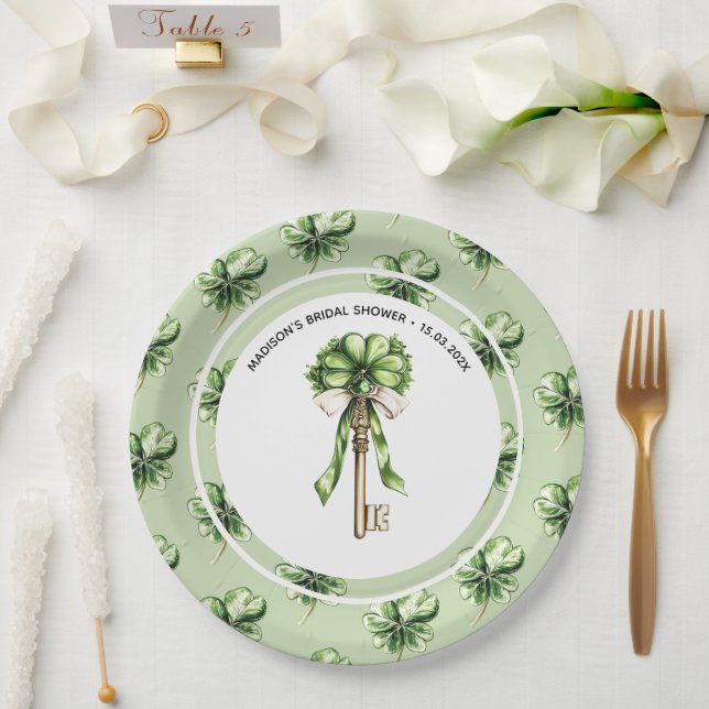 Personalisierte St. Patrick’s Day Bridal Shower Pappteller (Hochzeit)