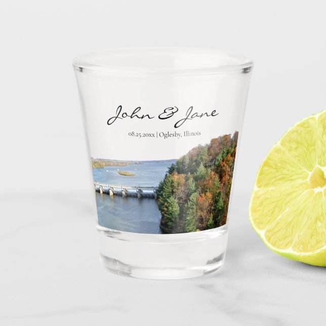Personalisierte Staat-Hochzeit des verhungerten Ro Schnapsglas (Vorderseite)