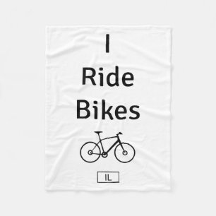 Personalisierte Staatsabkürzung Ich Fahre Fahrrad Fleecedecke