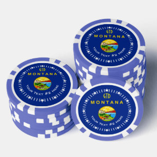 Personalisierte Staatsflagge des Textes Montana Pokerchips