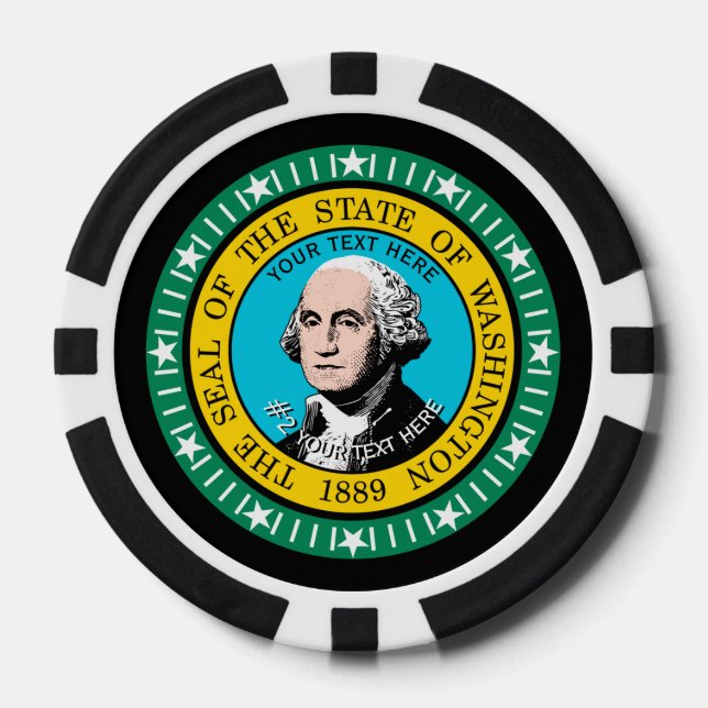 Personalisierte Staatsflagge in Washington Pokerchips (Vorderseite)