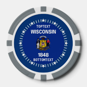 Personalisierte Staatsflagge von Wisconsin Pokerchips