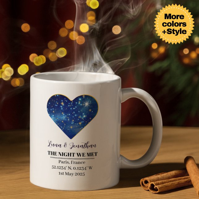 Personalisierte Star Map Tasse: Die Nacht, die wir Kaffeetasse (Personalized Star Map Mug: The Night We Met (Anniversary Gift))