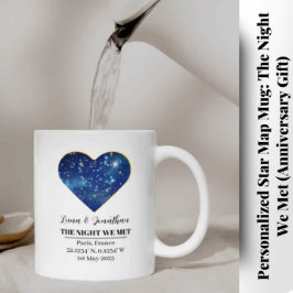 Personalisierte Star Map Tasse: Die Nacht, die wir Kaffeetasse