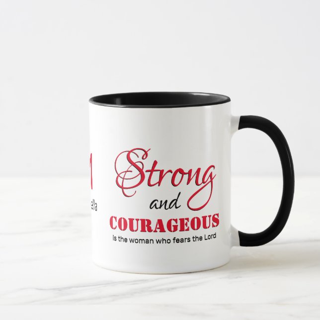 Personalisierte STARKE COURAGEOUS FRAU Christlich Tasse (Rechts)