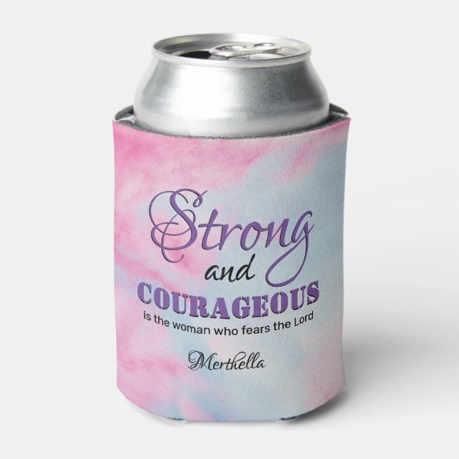 Personalisierte, STARKE COURAGEOUS-FRAU Custom Dosenkühler (Kanne Vorderseite)