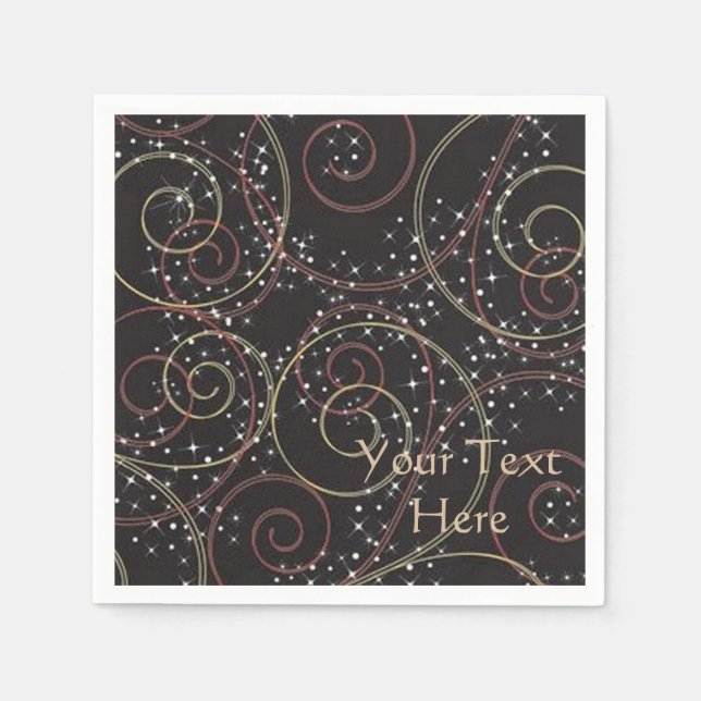 Personalisierte Starlight Brown Curls Muster Napki Serviette (Vorderseite)