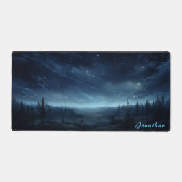 Personalisierte Starry Night Landschaftsschreibmat Schreibtischunterlage