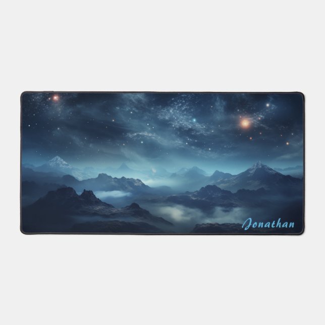Personalisierte Starry Night Landschaftsschreibmat Schreibtischunterlage (Vorderseite)