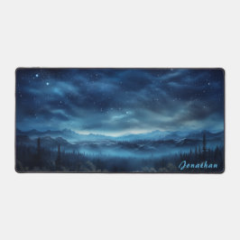 Personalisierte Starry Night Landschaftsschreibmat Schreibtischunterlage
