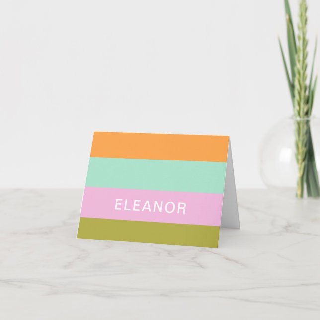 Personalisierte Stationerie Bright Pastel Niedlich Dankeskarte (Vorderseite)