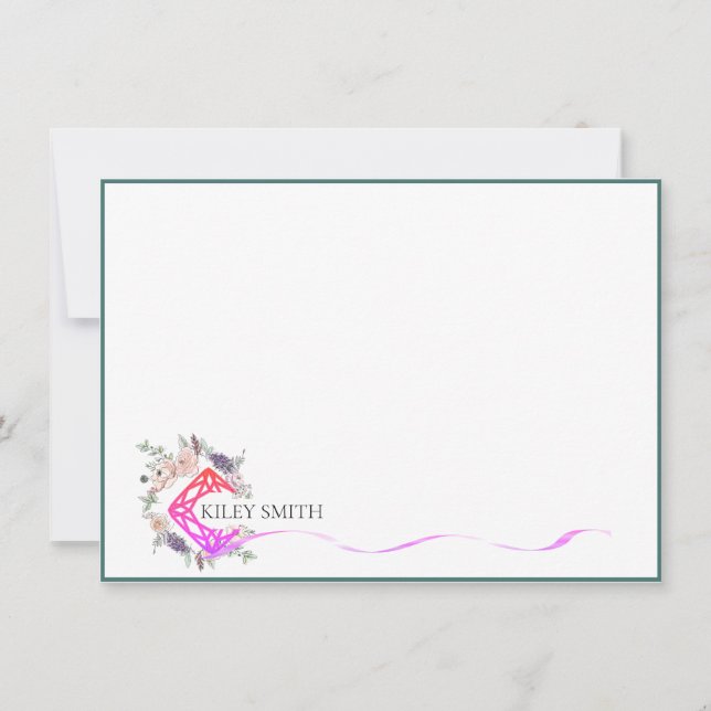 Personalisierte Stationery Elegante Moderne Kunst, Dankeskarte (Vorderseite)