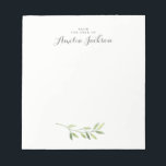 Personalisierte Stationierung aus modernem grünen  Notizblock<br><div class="desc">Hübschere Notepads im Kleinen Bayleigh Store!</div>