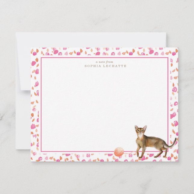 Personalisierte Stationierung der Abyssinian Cat Mitteilungskarte (Vorderseite)