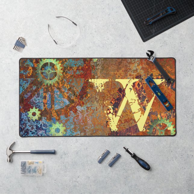 Personalisierte Steampunk-Uhrwerk Schreibtischunterlage (Arbeitsplatz)