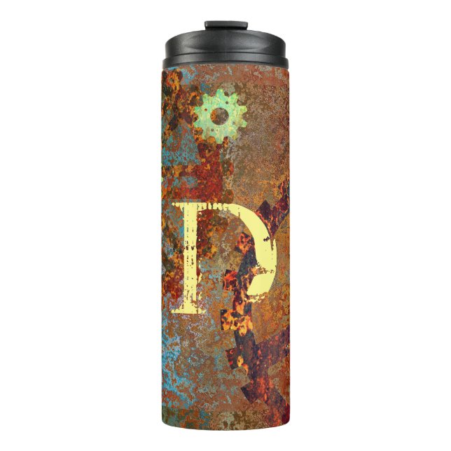 Personalisierte Steampunk-Uhrwerk Thermosbecher (Vorderseite)