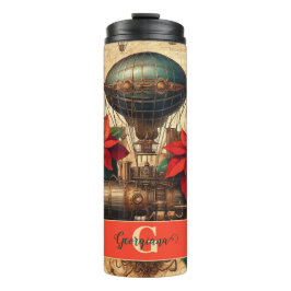 Personalisierte Steampunkfluggesellschaft mit Poin Thermosbecher