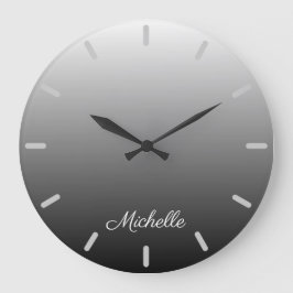 Personalisierte Steigung ombre Schwarzschatten des Große Wanduhr