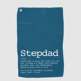 Personalisierte Stepdad Definition Modernes Blau Golfhandtuch