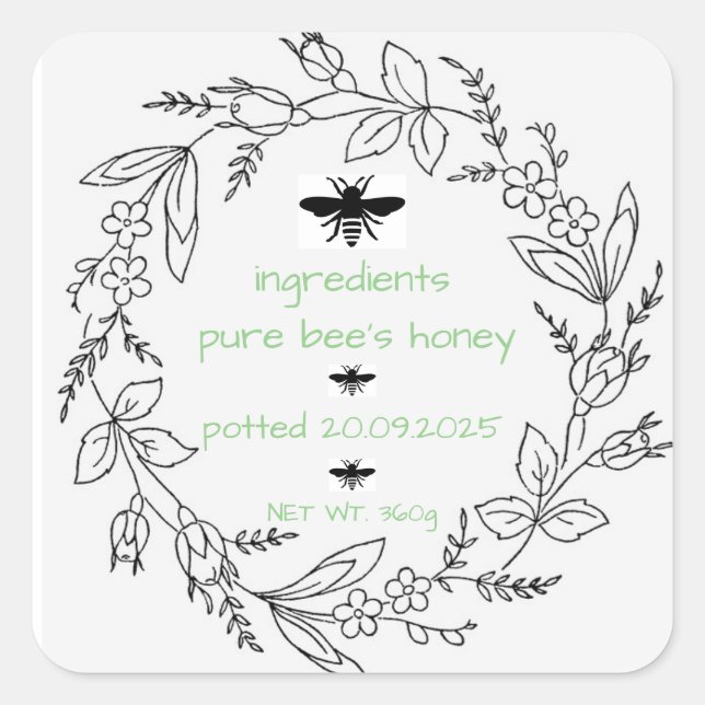Personalisierte Stickers & Labels - HoneyBee Jar (Vorderseite)