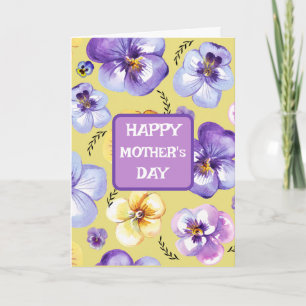 Personalisierte Stiefmütterchen Violett Lavendel G Karte