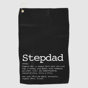 Personalisierte Stiefvater-Definition Schwarz Golfhandtuch