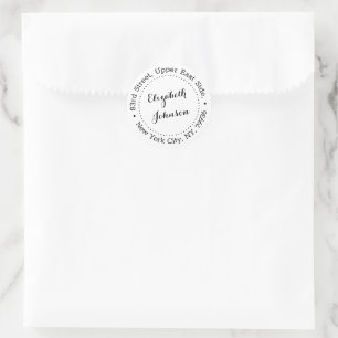 Personalisierte Stilvolle Elegante Script-Rücksen Runder Aufkleber