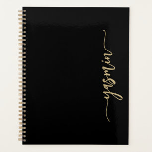 Personalisierte stilvolle Signatur Schwarz Gold Planer
