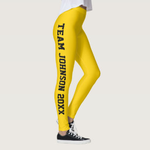 Personalisierte Strahlend Gelbe Klassische Familie Leggings