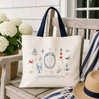 Personalisierte Strandclub-Wappen-Nautic-Tasche Tragetasche