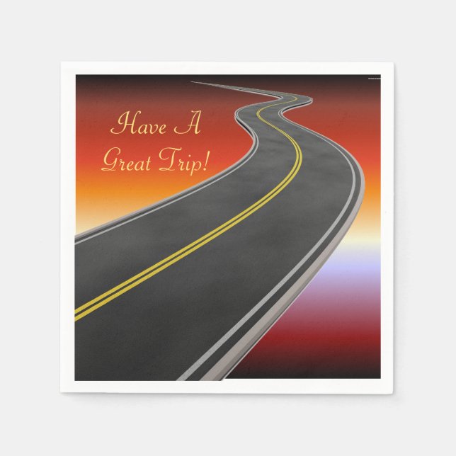 Personalisierte Straßenfahrt Sunset Highway Napkin Serviette (Vorderseite)