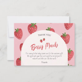 Personalisierte Strawberry Baby Dusche Danke Karte