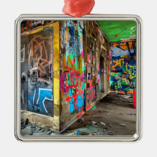 Personalisierte Street Art verlassenes Gebäude Ornament Aus Metall