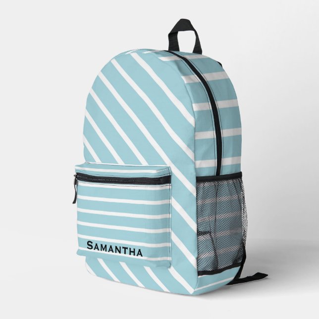 Personalisierte Streifen Bedruckter Rucksack (Rückseitige Ecke Rechts)