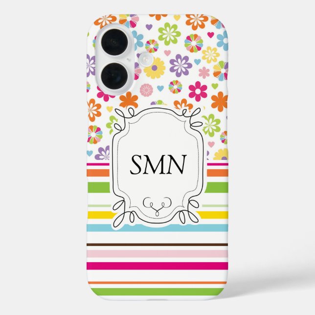Personalisierte Streifen - Handy-Fall iPhone 16 Hülle (Rückseite)
