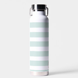 Personalisierte Streifen in Farbe Grün und Weiß Trinkflasche