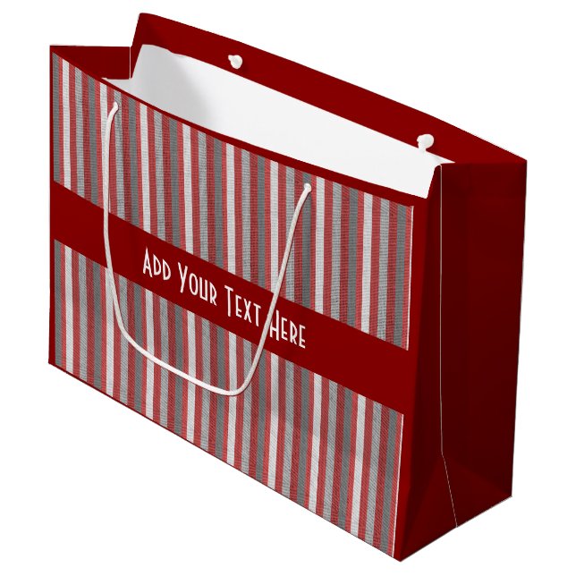 Personalisierte Streifen - Multigelegenheiten Große Geschenktüte (Vorderseite Schrägansicht)