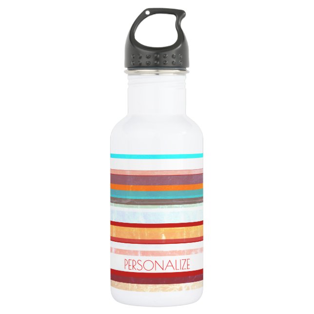 Personalisierte Streifen Trinkflasche (Vorderseite)