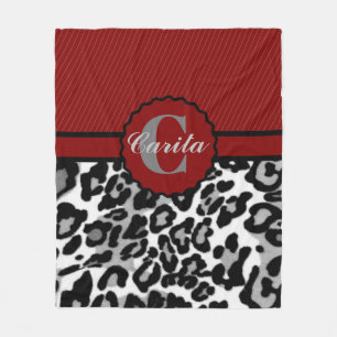Personalisierte Streifen und Leopard Fleece Blanke