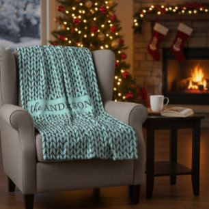 Personalisierte Strickmuster Kuschel-Fleece-Decke Fleecedecke