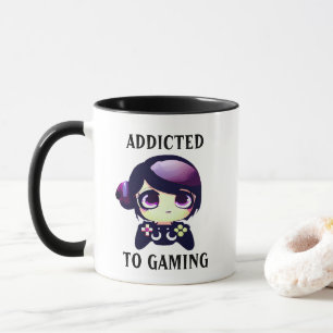 Personalisierte süchtig nach Gaming Kawaii Mädchen Tasse