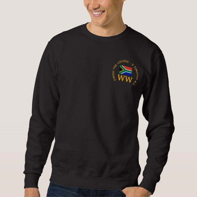 Personalisierte SÜD AFRIKA Flagge MONOGRAMM Golf Sweatshirt (Vorderseite)