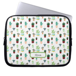 Personalisierte Sukkulenten-Cacti-Laptoptasche Laptopschutzhülle