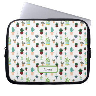 Personalisierte Sukkulenten-Cacti-Laptoptasche Laptopschutzhülle