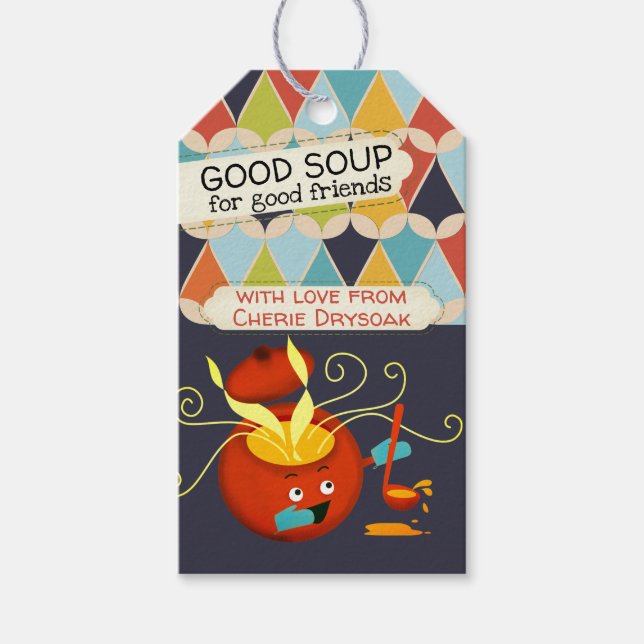 Personalisierte Suppe in einem Glas-Rezeptur Richt Geschenkanhänger (Vorderseite)